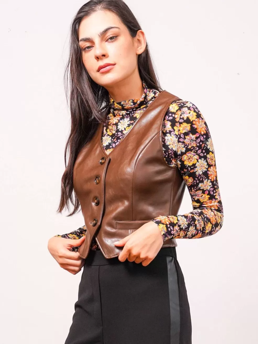 Best Sale Alejandra Vegan Leather Vest Women Jackets