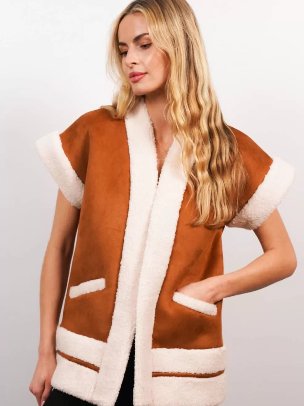 Cheap Alwyn Shearling Vest Women Jackets