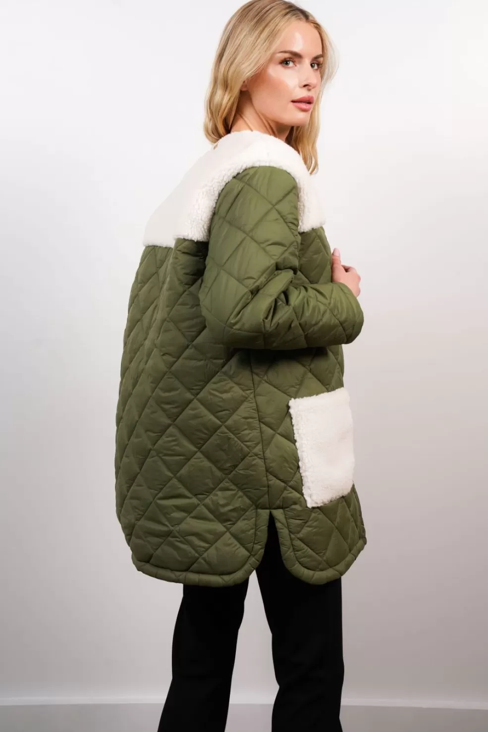 Discount Asher Sherpa Quilted Puffer Women Jackets