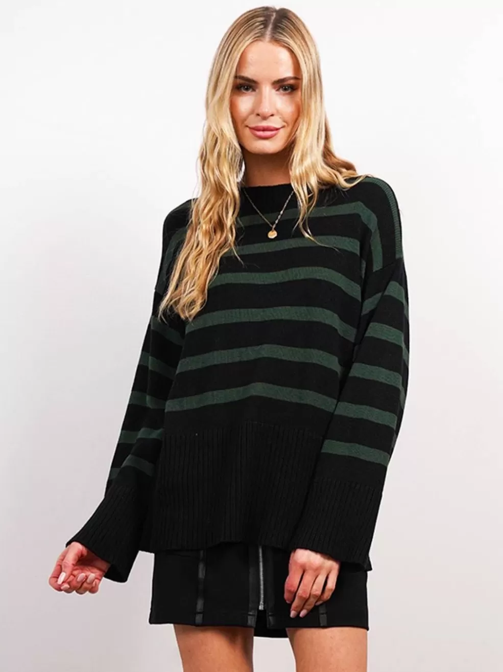 Hot Briar Stripe Crew Neck Women Sweaters