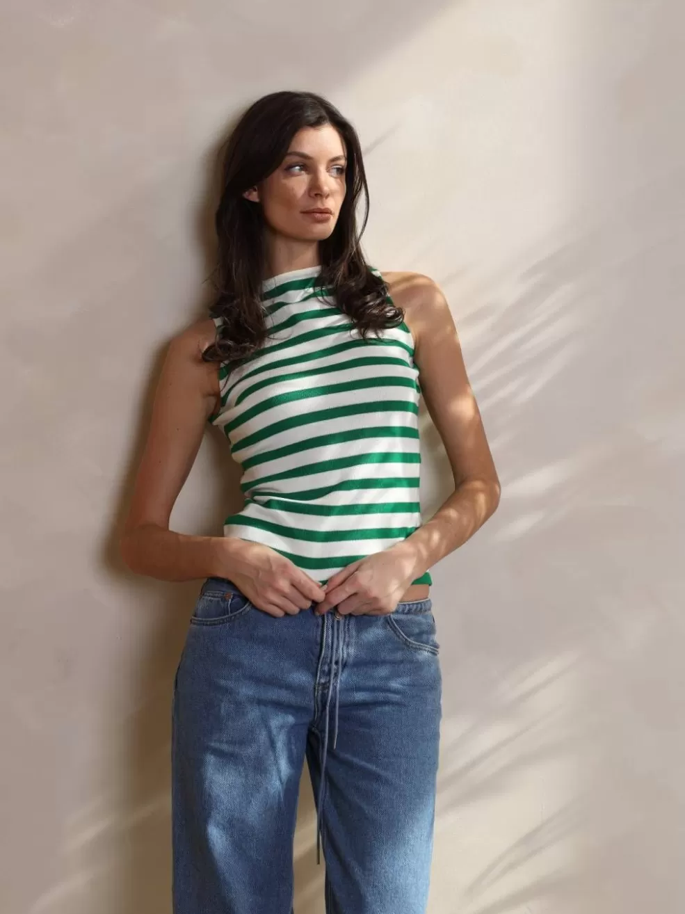 Online Dawson Nautical Sleeveless Mock Neck Women Tops