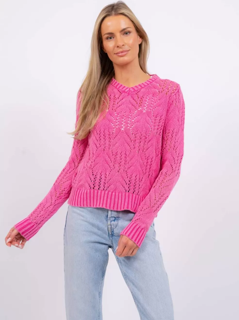 Best Delilah Pointelle V-Neck Sweater Women Sweaters