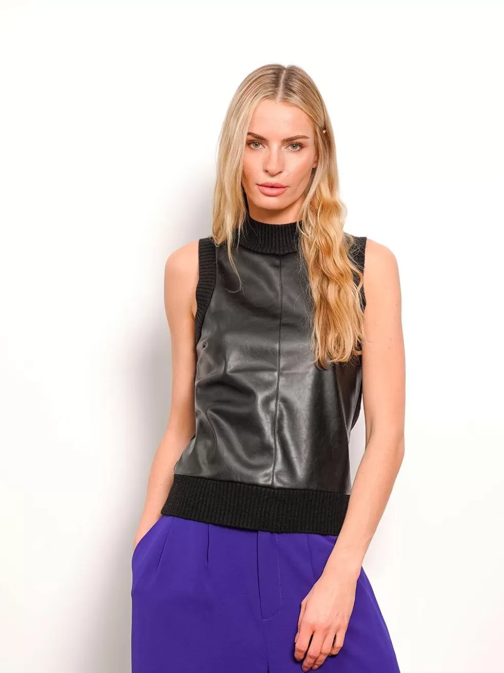 Flash Sale Khloe Vegan Sleeveless Mockneck Women Sweaters