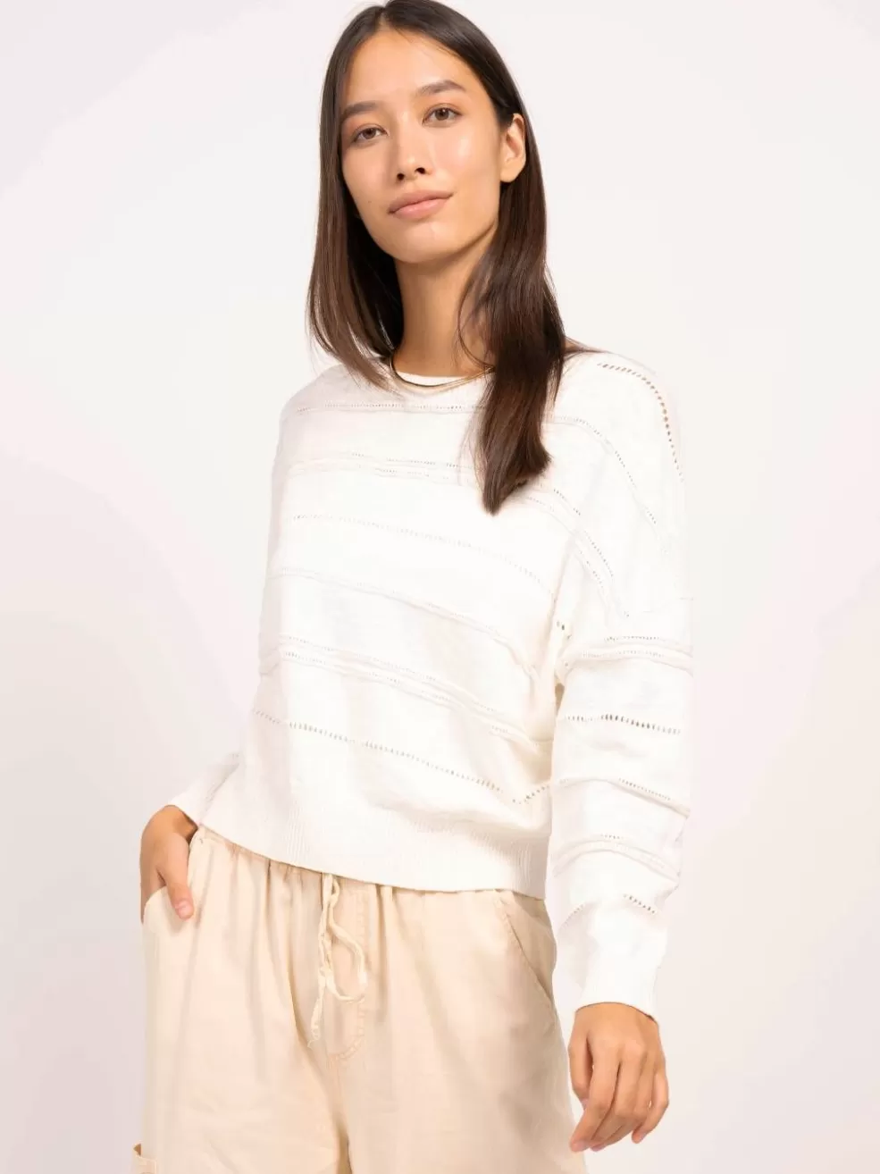 Online Liam Pointelle Crewneck Women Sweaters