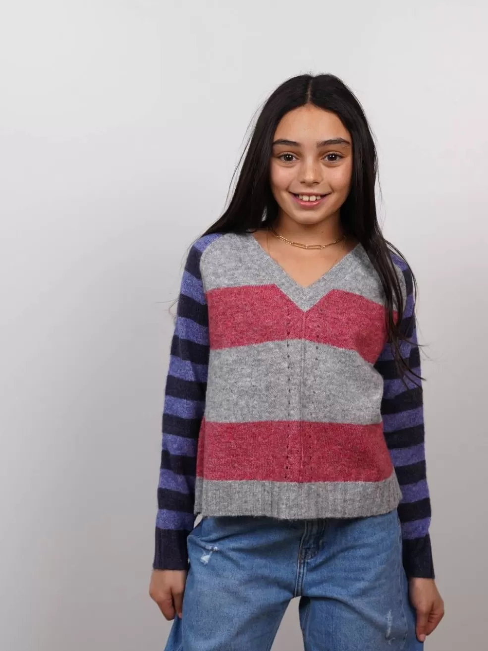 Outlet Mia Stripe V-Neck Kids Clothing