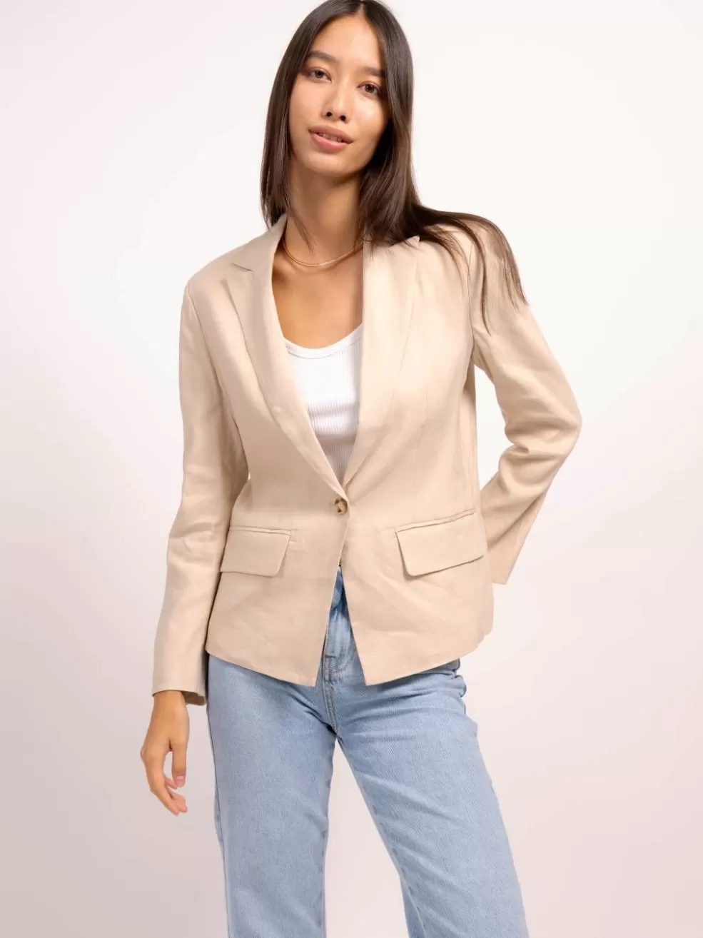 Hot Niall Linen Classic Blazer Women Jackets