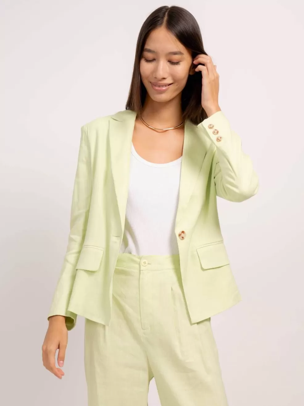 Hot Niall Linen Classic Blazer Women Jackets