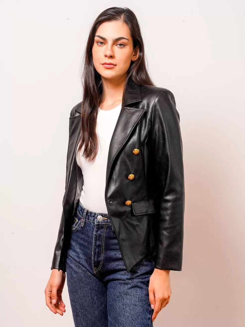 New Nico Vegan Leather Blazer Women Jackets