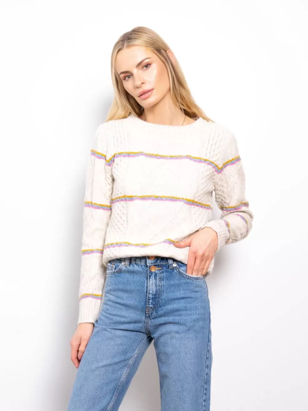 Online Savannah Stripe Crewneck Women Sweaters