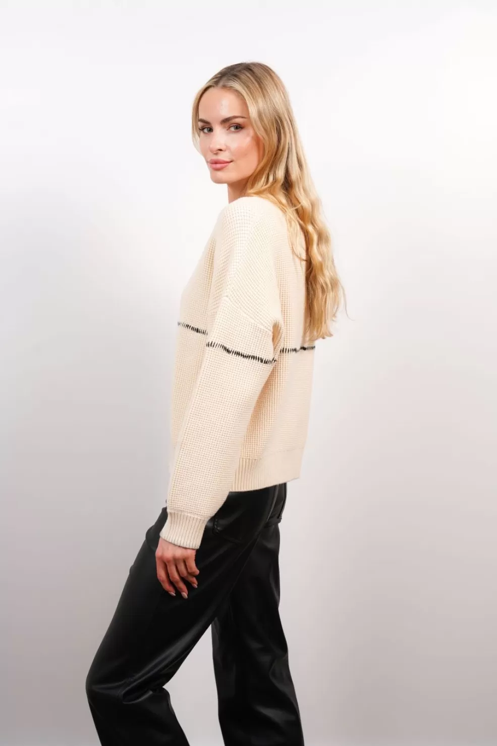 Shop Sloane Across Body Whip Stitch Sweater Women Sweaters