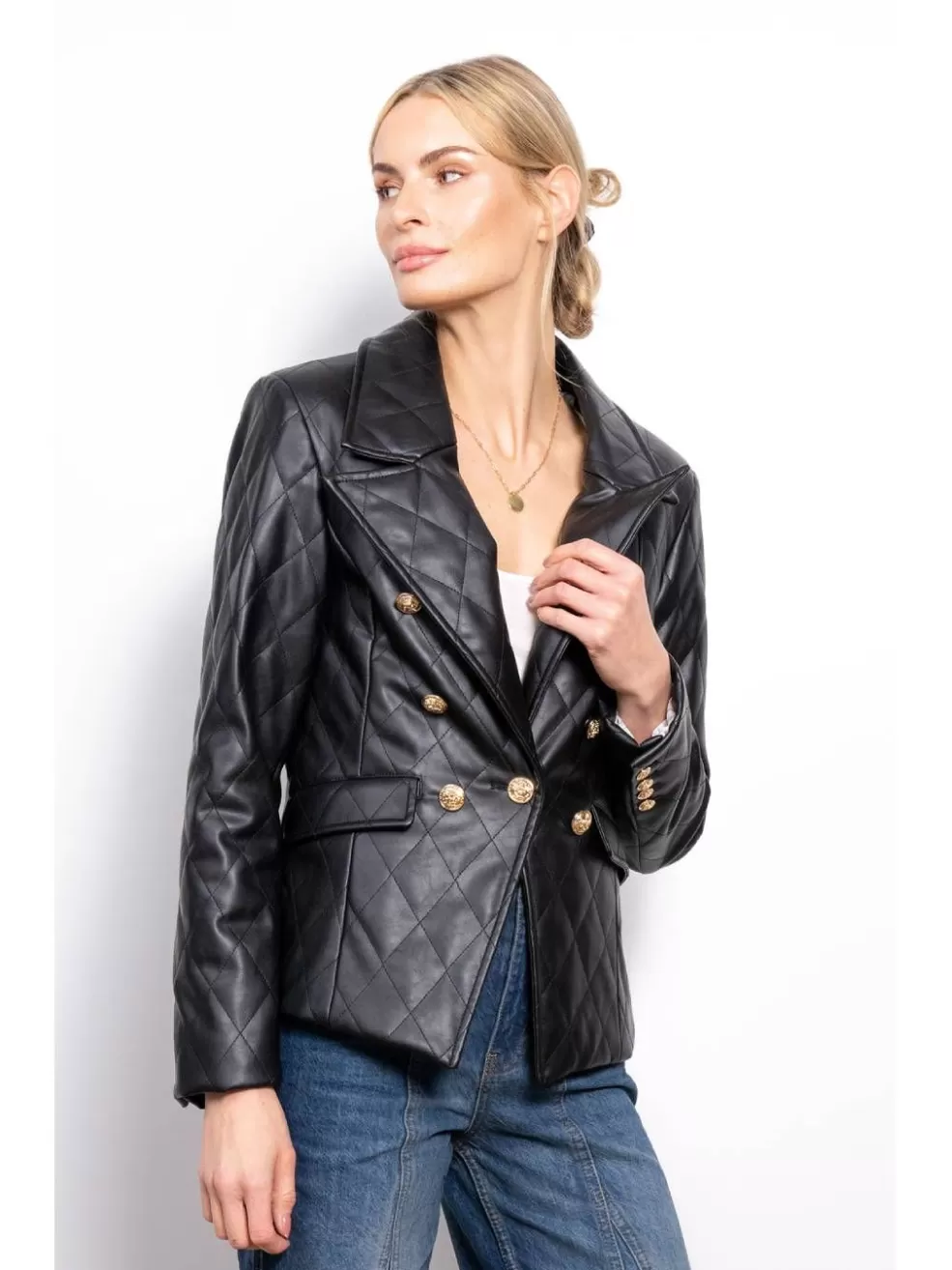 Best Wednesday Quilted Vegan Blazer Women Jackets